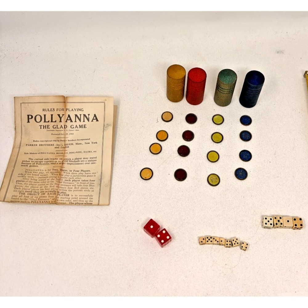 VTG 1916 Parker Brothers Pollyanna The Glad Game Replacement Pieces Rules Lot
